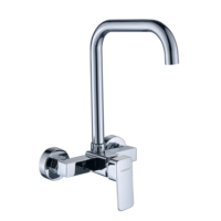 Mitigeur de cuisine à poignée unique, robinet de régulation dans le mur galvanisé avec robinet de tuyau d'eau à angle droit