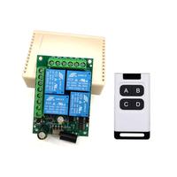 Récepteur et émetteur de relais ABS 4 canaux 4 boutons DC12V 10mA pour porte de garage, télécommande sans fil universelle 433Mhz