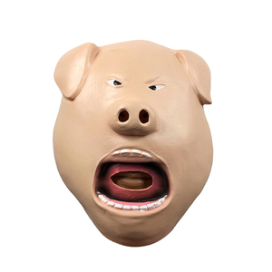 ขายส่งปรับแต่งคอสเพลย์เครื่องแต่งกายปาร์ตี้สมจริงหมูโกรธหน้ากากหมวกฮาโลวีนLatexสัตว์หน้ากาก - Product Image 1