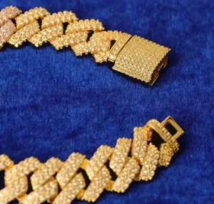 Classic 925 Sterling Silver Cuban Link Bracelet Lab Grown Moissanite Diamond Polished Finish Jewelry - Product Image 2