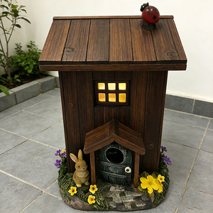 Décoration de paysage en forme de maison de champignon, artisanat en résine, rêves de conte de fées, environnement, bricolage, décorations de Noël, vente chaude - Product Image 1