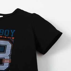 Vêtements pour bébé garçon 18 <span class=keywords><strong>mois</strong></span>, ensembles de tenue courte d'été pour bébé garçon <span class=keywords><strong>24</strong></span> <span class=keywords><strong>mois</strong></span>, manches courtes, lettres imprimées, hauts, Shorts en Denim élastique 2 pièces - Product Image 5