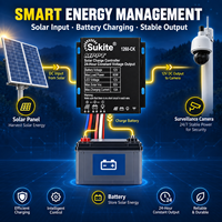 Contrôleur solaire Sukite MPPT 1260-CK 12V 10A 60W pour caméra CCTV, sortie de tension constante 24 heures sur 24