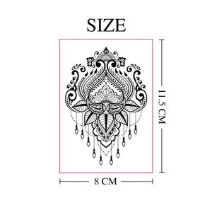 Mandala personalizado <span class=keywords><strong>flores</strong></span> negro HD respetuoso con el medio ambiente transferencia <span class=keywords><strong>de</strong></span> agua tatuaje temporal pegatinas impermeable Mehndi Henna diseño tatuaje - Product Image 2