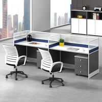 Bureau de direction modulaire en bois moderne et simple, combinaison de bureaux pour 4 personnes, chaise de bureau, cloison de bureau pour 6 personnes, mobilier de bureau