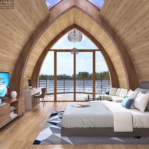 Casa Prefabricada de Madera Curvada HEGE, Fácil Instalación, Diseño Rústico para Uso Hotelero - Product Image 2