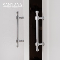 Poignée de meuble Santaya en laiton massif chromé argenté, forme goutte d'eau, pour armoire de cuisine, commode, tiroir, bouton de meuble