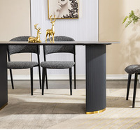 Table de salle à manger minimaliste OKAY en céramique, dalle de pierre frittée, imperméable