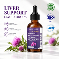 Mélange d'herbes pour le soutien hépatique, gouttes liquides, extrait composé de chardon-Marie et de choline, 60 ml, source végétale naturelle, complément nutritionnel