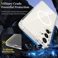Coque magnétique transparente anti-jaunissement antichoc pour Samsung Galaxy S23 Plus, compatible avec Samsung Galaxy S23 S23 Plus
