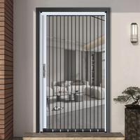 Porte moustiquaire anti-insectes avec cadre en aluminium épaissi, porte coulissante pliante pour la maison