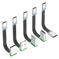 Câble USB-A vers Type-C USB 2.0 en silicone souple avec conception à double courbure pour voitures, smartphones, tablettes et PC