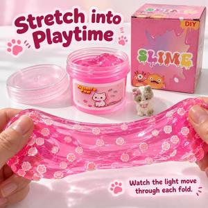 สไลม์พัฟฟ์ทำมือสีสันสดใส ปลอดสารพิษ วัสดุนุ่ม บรรเทาความเครียด ชุดดินน้ำมันสร้างสรรค์สำหรับเด็กเพื่อการศึกษา - Product Image 4