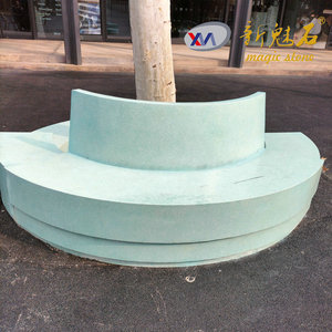 Nuevo Banco Redondo Azul para Árboles, Material de Construcción de Piedra, Resistente a la Corrosión e Impermeable, para Parques y Plazas al Aire Libre - Product Image 1