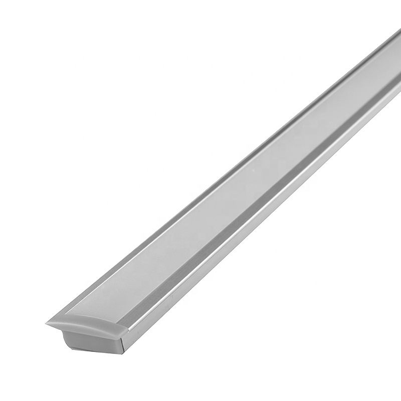 17.2x8mm Decorations Black Anodized Embedded Led Strip Heat Sink Aluminium Profile with Black Transparent Diffuser