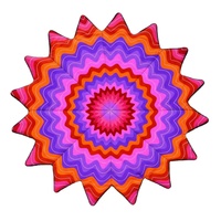Foulard UV à 16 points carrés, motif géométrique réactif aux UV, pour Danse Halay, Tissu de spinning personnalisé, Flow Star Dapo Star, pour Fête