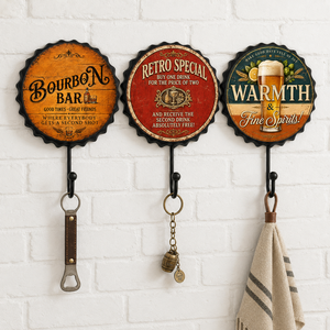 Support mural décoratif en métal personnalisé, imprimé bière vintage, robuste, pour capsules de bière, idéal pour bar à domicile ou '<span class=keywords><strong>man</strong></span> cave' - Product Image 2