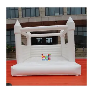 Heyhail Inflatable Playground Bounce House Commercial Combo Slide White Bouncy Castle 13x13ft Bounce House