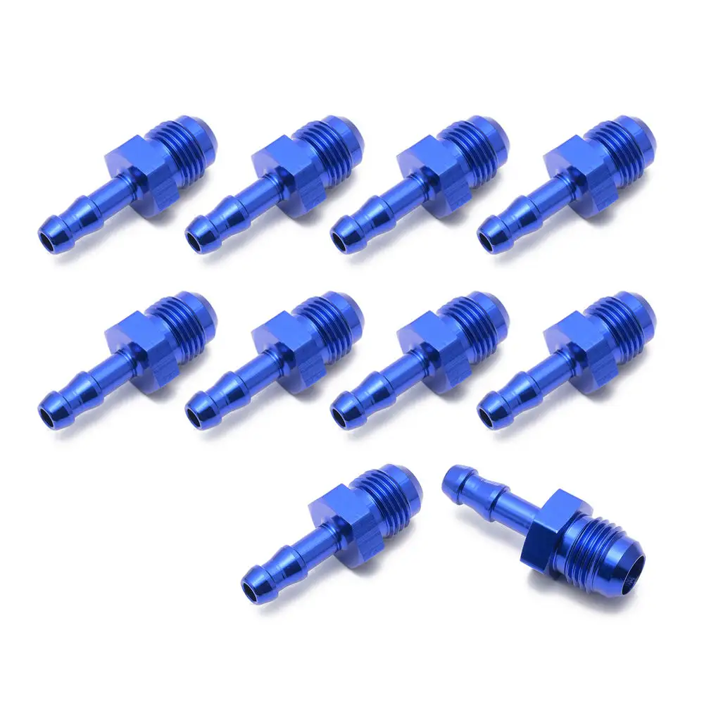 Performance 10PCS AN6/AN8 Male Flare To 1/2" 5/16" 3/8" 6/25" Hose Barb Adapter Fitting Push Lock EPJTAN-DG