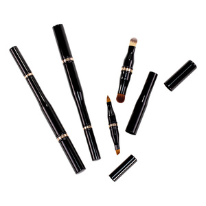 แปรงแต่งหน้าเส้นผมสังเคราะห์แบบ4 in 1สีดำใช้ซ้ำได้สำหรับการเดินทางเพื่อธุรกิจและการเดินทาง - Product Image 4