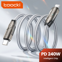 Kabel Pengisian Cepat Toocki Advanced 240W PD3 1 USB-C ke USB-C 5A Arus Tinggi dengan Chip E-Marker