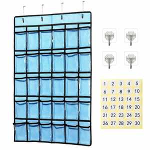 30-Pocket Foldable Classroom Organizer Square Wall Hanging <b>Storage</b> <b>Bin</b> with Sundry and Cell Phone Pockets - Product Image 3