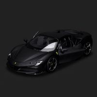 Burago 1 24 SF90 Model Mobil Sport Die-Cast Alloy Replika untuk Anak Laki-laki dengan Kemasan Kotak Berwarna