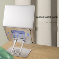 Support de tablette rotatif à 360 degrés avec capacité de rotation de 180 degrés vers le haut et vers le bas, support d'ordinateur portable en alliage d'aluminium durable, base en métal
