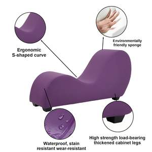 Fauteuil <span class=keywords><strong>de</strong></span> détente en cuir PU en forme <span class=keywords><strong>de</strong></span> S pour salon, pour la pratique du yoga en couple, meubles sexuels - Product Image 3