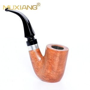MUXIANG Wooden Tobacco Pipe Bent Type Handmade Solid Wood Sherlock Holmes Style Collection Pipe - Product Image 2