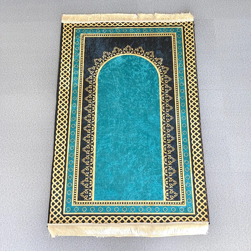 Premium namaz halı İslam müslüman yüksek kaliteli baskılı cami taşınabilir yumuşak halı seccade