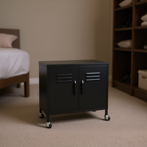 Armoire de rangement en acier noir 23,6x13,8x22, armoire portable, armoire de rangement industrielle pour outils de garage - Product Image 2