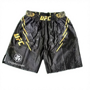 กางเกงขาสั้นออกกำลังกายแบบแห้งเร็ว ระบายอากาศได้ดี ผลิตจากโพลีเอสเตอร์/คอตตอน สำหรับกีฬา MMA ยิวยิตสู ซานด้า มวยไทย มวยสากล สไตล์ลำลอง พร้อมโลโก้ด้านหน้าแบบใหม่ - Product Image 3