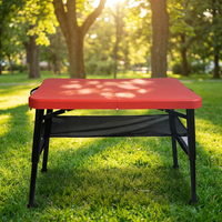 Table pliante moderne légère et portable, réglable en hauteur, en plastique imperméable pour l'extérieur