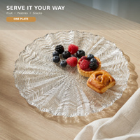 Assiette à dîner en verre pressé personnalisée de 10,6 pouces, 36 motifs disponibles, plat rond pour servir des desserts pour les mariages et la restauration