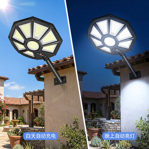 Solar Outdoor <b>Wall</b> Light Led Waterproof Solar Powered Garden Street <b>Lamp</b> With Motion Sensor 12V Mono Si <b>Battery</b> Included - Product Image 1
