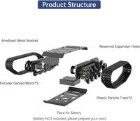 Châssis de voiture intelligente robot entièrement en métal Suspension de moteur à courant continu Encodeur d'absorption des chocs DIY Maker Track
