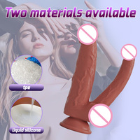 Zwillings-Dildos Flüssiges Silikon Superweicher Dildo Sexspielzeug für Männer und Frauen Mit Erwachsenen-Spielzeug