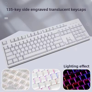 Teclas PBT blancas de 135 teclas con impresión lateral compatibles con interruptores mecánicos <span class=keywords><strong>Cherry</strong></span> <span class=keywords><strong>MX</strong></span> para teclado mecánico para juegos - Product Image 2