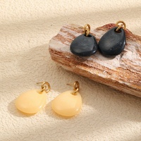Boucles d'oreilles clous ovales hypoallergéniques en acrylique, bijoux fantaisie pour femme, en acier inoxydable, luxe léger, haute couture, cadeau