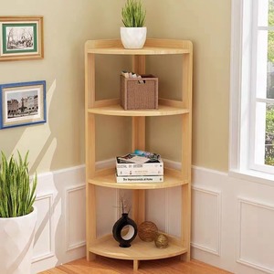 <b>Corner</b> Shelf 3 Tier Wood <b>Storage</b> <b>Unit</b> For Living Room Floor Standing <b>Corner</b> Cabinet - Product Image 1