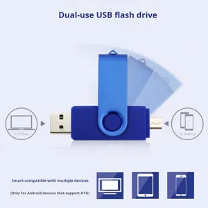 แฟลชไดรฟ์โลหะแบบหมุนได้ รองรับการใช้งานสองรูปแบบในรถยนต์ OTG Type-C USB 2.0/3.0 ความจุ 128MB-128G สำหรับโทรศัพท์มือถือและคอมพิวเตอร์ รับทำโลโก้ตามสั่ง ขายส่ง - Product Image 3
