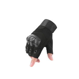 Guantes Tácticos de Medio Dedo para Motociclismo y Entrenamiento al Aire Libre - <span class=keywords><strong>Gel</strong></span> de Sílice y Poliéster con Parche Negro en la Palma para Caza, Deportes y Ciclismo - Product Image 3