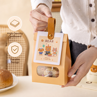 Bolsa de Papel Kraft Biodegradable y Compostable con Ventana, Impresa Personalizada y Troquelada, para Empacar Pan, Pasteles, Dulces y Galletas