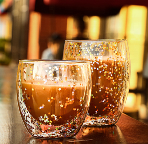 แก้วทนความร้อนสูงกันแตก,แก้วกาแฟถ้วยกาแฟแก้วผนังคู่พร้อมเลื่อม - Product Image 3