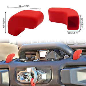 Protector de goma para gancho de remolque Jeep Wrangler, protector de goma rojo de 64mm x 42mm para parachoques delantero, protector de gancho de remolque para modelos 2007-2023 - Product Image 1