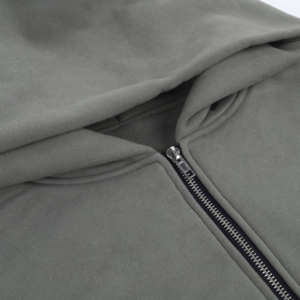 Sweat à capuche d'hiver pour homme en coton, broderie 3D, effet vieilli, épais, coupe oversize, streetwear, impression DTG personnalisée, vintage, zippé, délavé à l'acide - Product Image 3