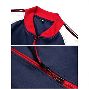 Men Color Blocking Track <b>Jacket</b> Full Zip Side Pockets Casual Autumn Style Breathable Polyester Material Regular Fit - Product Image 5
