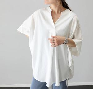 Obral Baju Wanita Gaya Korea, Blus Kasual Longgar untuk Wanita Kantoran, Logo Custom - Product Image 4