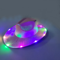 Cappelli LED Luminosi all'Ingrosso, Cappelli Personalizzati per Feste, Cappello da Cowboy Western, Berretti per Balli